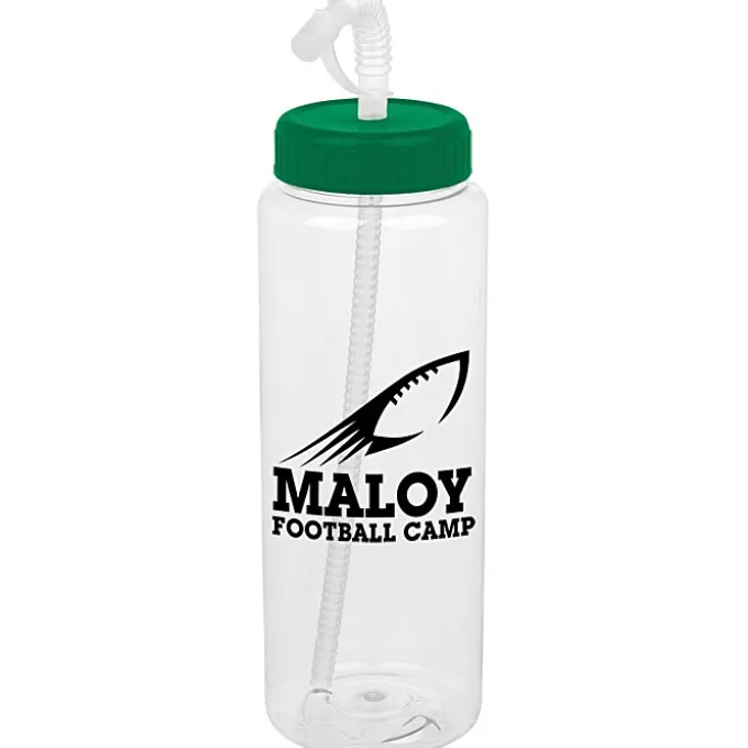 Clear Impact Guzzler Sport Bottle with Straw Lid - 32 oz