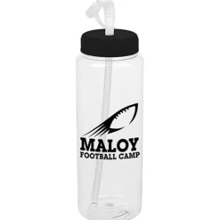 Clear Impact Guzzler Sport Bottle with Straw Lid - 32 oz