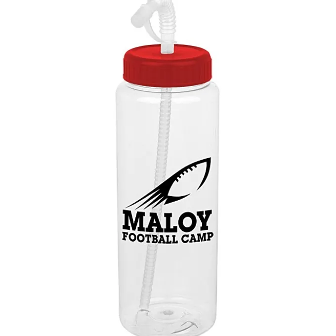 Clear Impact Guzzler Sport Bottle with Straw Lid - 32 oz