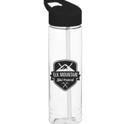 Clear Impact Halcyon Water Bottle with Flip Straw Lid - 24 oz