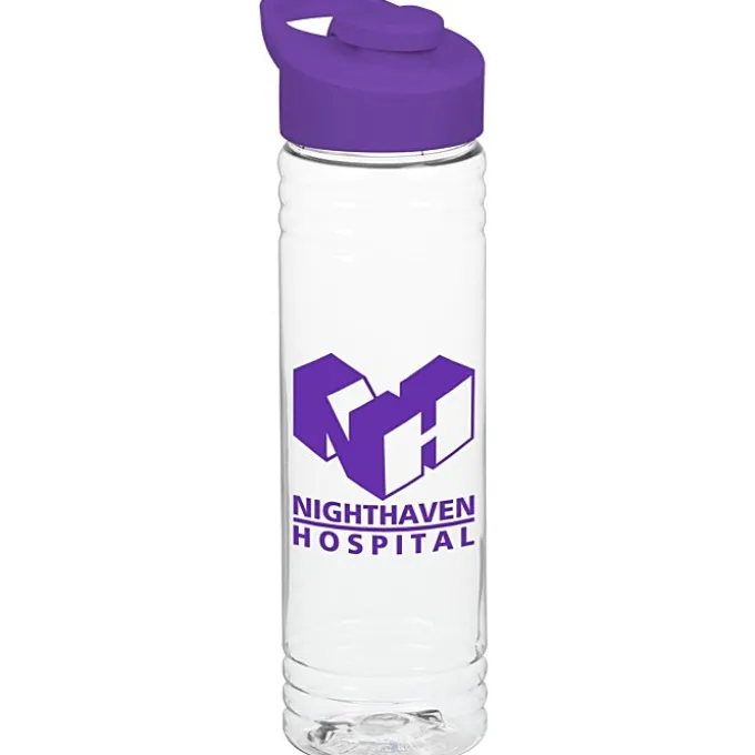 Clear Impact Halcyon Water Bottle with Flip Carry Lid - 24 oz