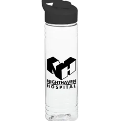 Clear Impact Halcyon Water Bottle with Flip Carry Lid - 24 oz