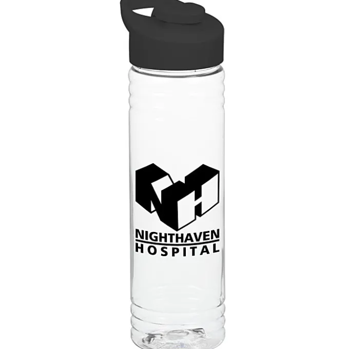 Clear Impact Halcyon Water Bottle with Flip Carry Lid - 24 oz