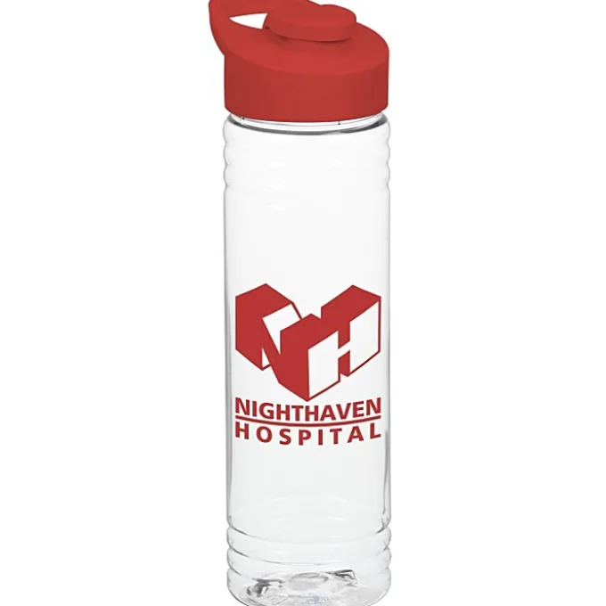 Clear Impact Halcyon Water Bottle with Flip Carry Lid - 24 oz