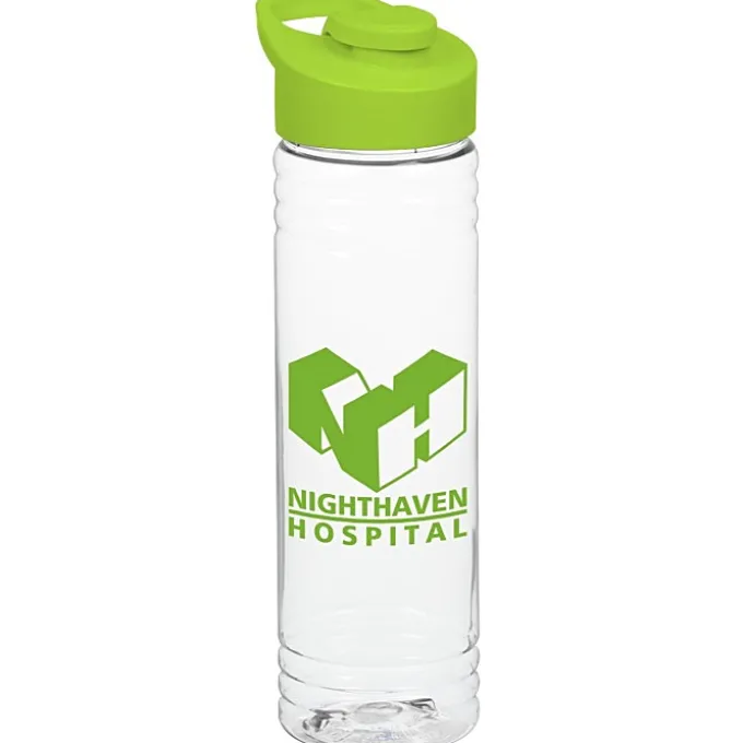 Clear Impact Halcyon Water Bottle with Flip Carry Lid - 24 oz