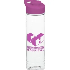 Clear Impact Halcyon Water Bottle with Flip Carry Lid - 24 oz
