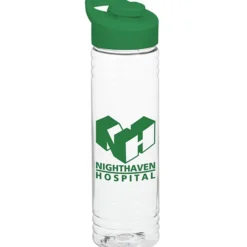 Clear Impact Halcyon Water Bottle with Flip Carry Lid - 24 oz