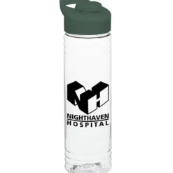 Clear Impact Halcyon Water Bottle with Flip Carry Lid - 24 oz