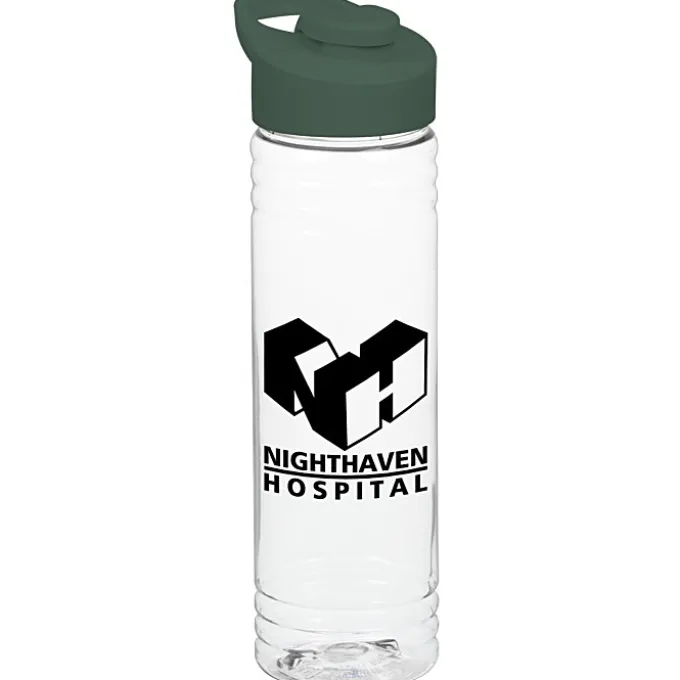 Clear Impact Halcyon Water Bottle with Flip Carry Lid - 24 oz