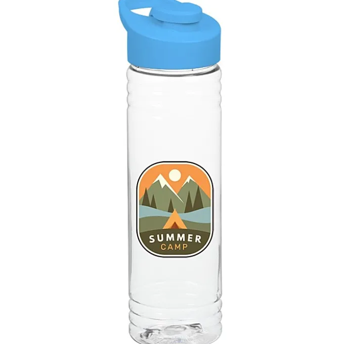 Clear Impact Halcyon Water Bottle with Flip Carry Lid - 24 oz - Full Color