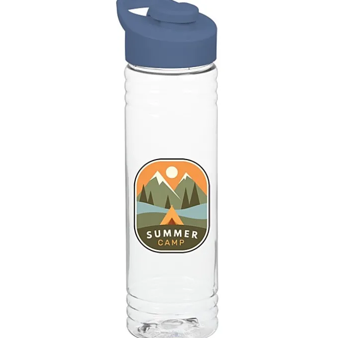 Clear Impact Halcyon Water Bottle with Flip Carry Lid - 24 oz - Full Color