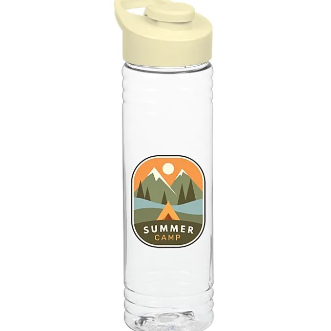 Clear Impact Halcyon Water Bottle with Flip Carry Lid - 24 oz - Full Color