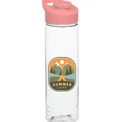 Clear Impact Halcyon Water Bottle with Flip Carry Lid - 24 oz - Full Color