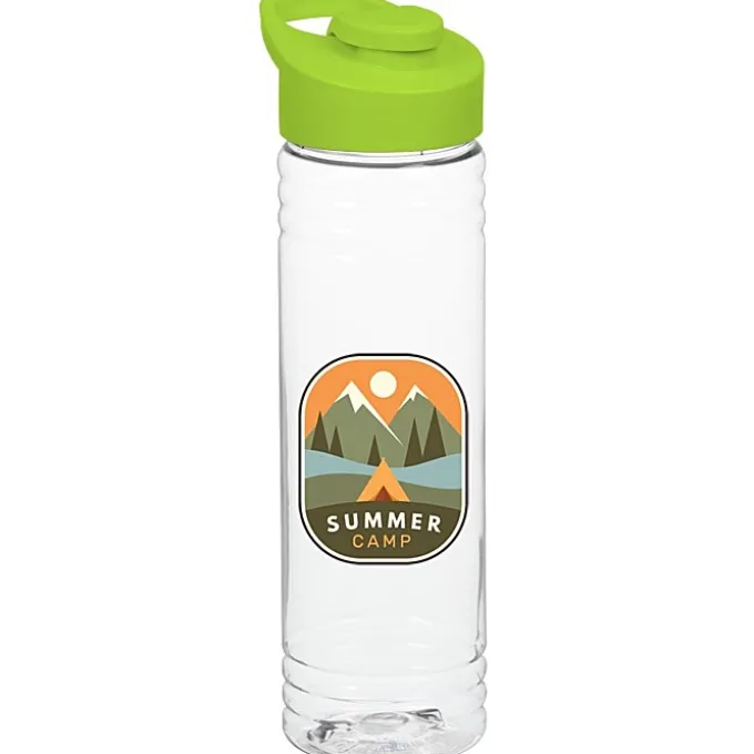 Clear Impact Halcyon Water Bottle with Flip Carry Lid - 24 oz - Full Color