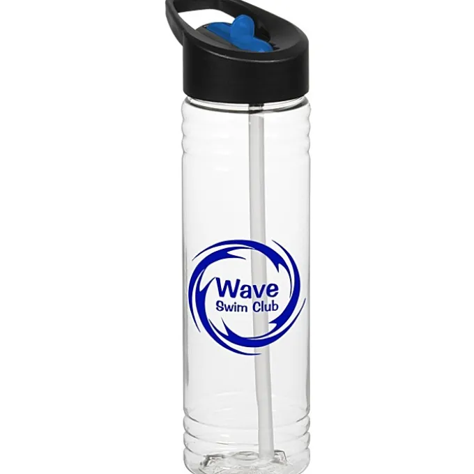 Clear Impact Halcyon Water Bottle with Two-Tone Flip Straw Lid - 24 oz