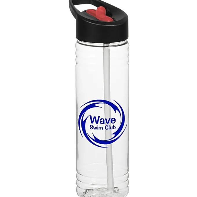 Clear Impact Halcyon Water Bottle with Two-Tone Flip Straw Lid - 24 oz