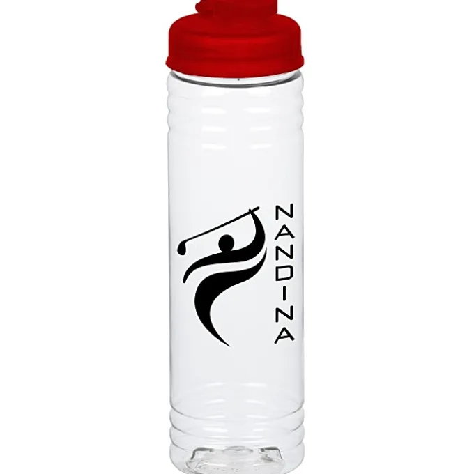 Clear Impact Halcyon Water Bottle with Flip Drink Lid - 24 oz