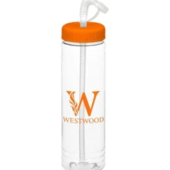 Clear Impact Halcyon Water Bottle with Straw Lid - 24 oz