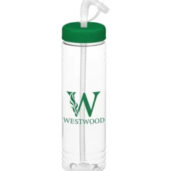 Clear Impact Halcyon Water Bottle with Straw Lid - 24 oz
