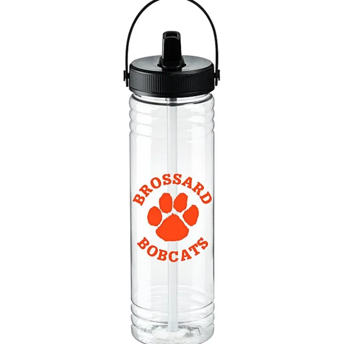 Clear Impact Halcyon Water Bottle with Folding Flip Straw Lid - 24 oz.