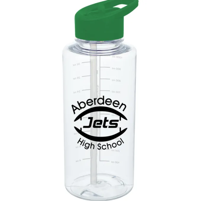 Clear Impact Mountain Bottle with Flip Straw Lid - 36 oz