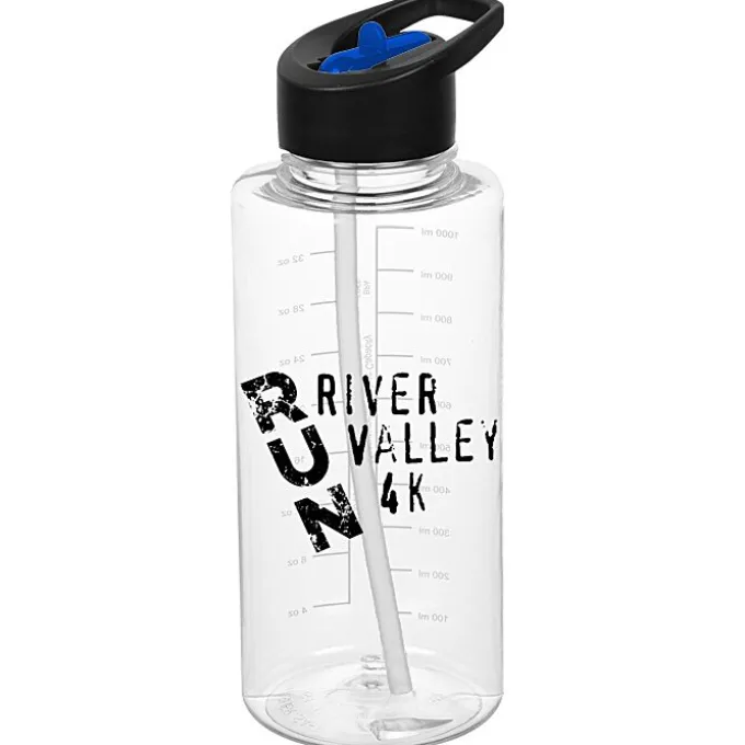 Clear Impact Mountain Bottle with Two-Tone Flip Straw Lid - 36 oz