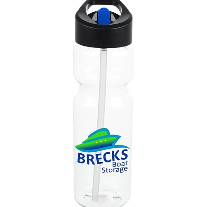 Clear Impact Olympian Bottle with Two-Tone Flip Straw Lid - 28 oz - Full Color