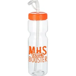 Clear Impact Olympian Bottle with Straw Lid - 28 oz