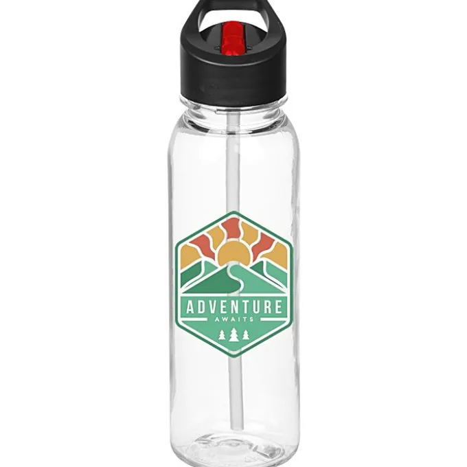 Clear Impact Outdoor Bottle with Two-Tone Flip Straw Lid - 24 oz - Full Color