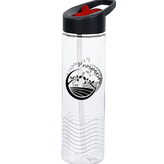 Clear Impact Twist Water Bottle with Two-Tone Flip Straw Lid - 24 oz