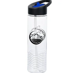 Clear Impact Twist Water Bottle with Two-Tone Flip Straw Lid - 24 oz