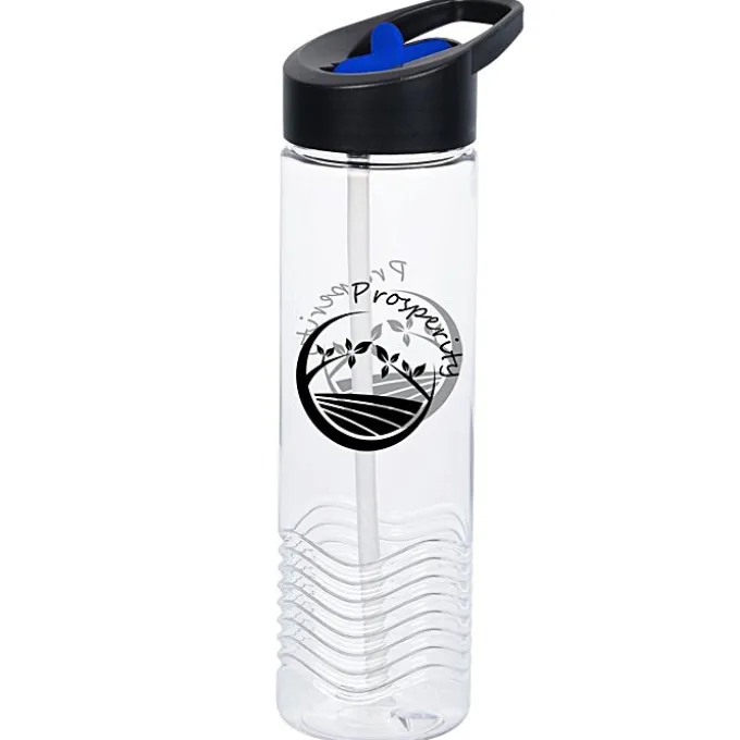 Clear Impact Twist Water Bottle with Two-Tone Flip Straw Lid - 24 oz