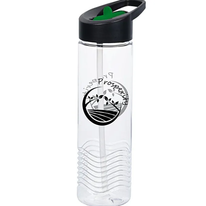 Clear Impact Twist Water Bottle with Two-Tone Flip Straw Lid - 24 oz