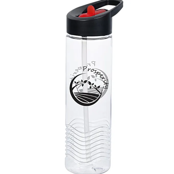 Clear Impact Twist Water Bottle with Two-Tone Flip Straw Lid - 24 oz