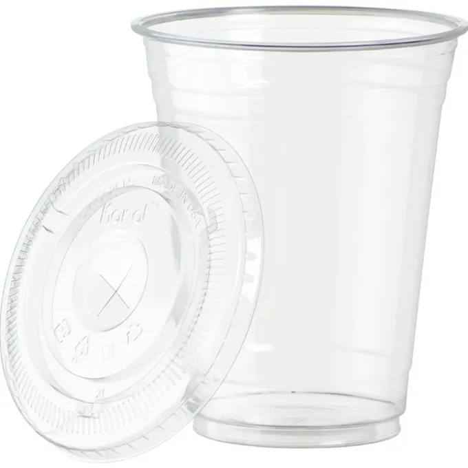 Clear Soft Plastic Cup with Lid - 16 oz