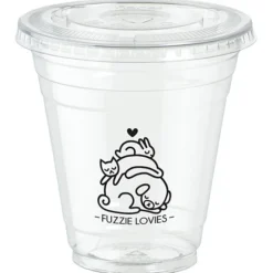 Clear Soft Plastic Cup with Lid - 12 oz