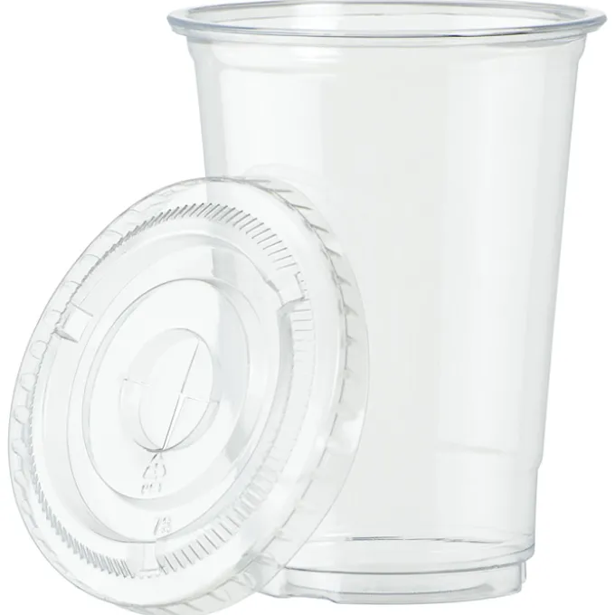 Clear Soft Plastic Cup with Lid - 10 oz
