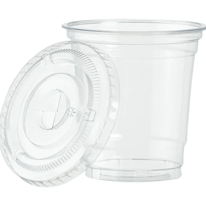 Clear Soft Plastic Cup with Lid - 8 oz