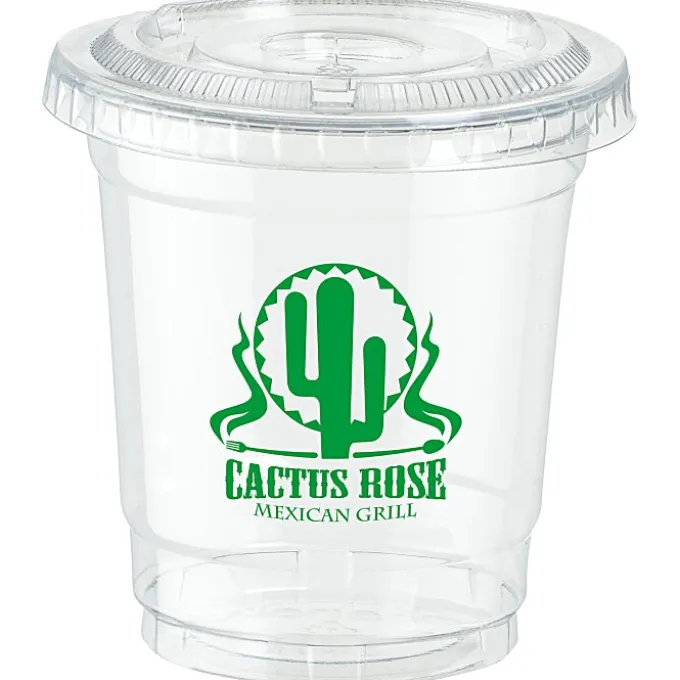 Clear Soft Plastic Cup with Lid - 8 oz