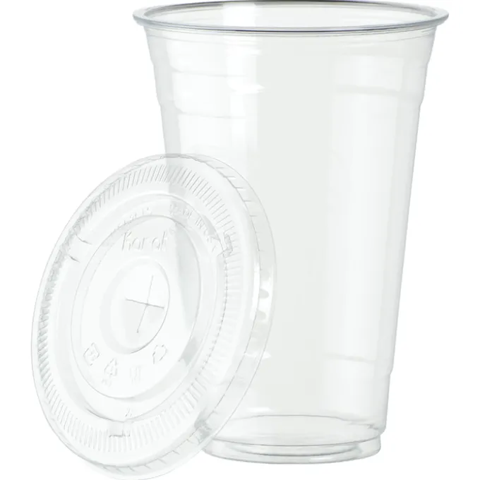 Clear Soft Plastic Cup with Lid - 20 oz