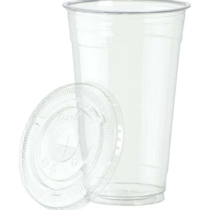 Clear Soft Plastic Cup with Lid - 24 oz