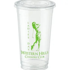 Clear Soft Plastic Cup with Lid - 32 oz
