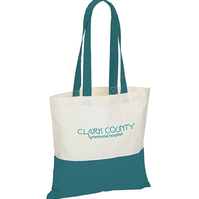 Color Accent Cotton Sheeting Tote