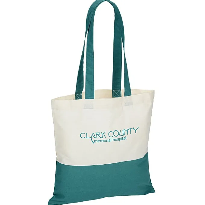 Color Accent Cotton Sheeting Tote