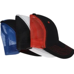 Color Accent Mesh Snapback Cap - Embroidered