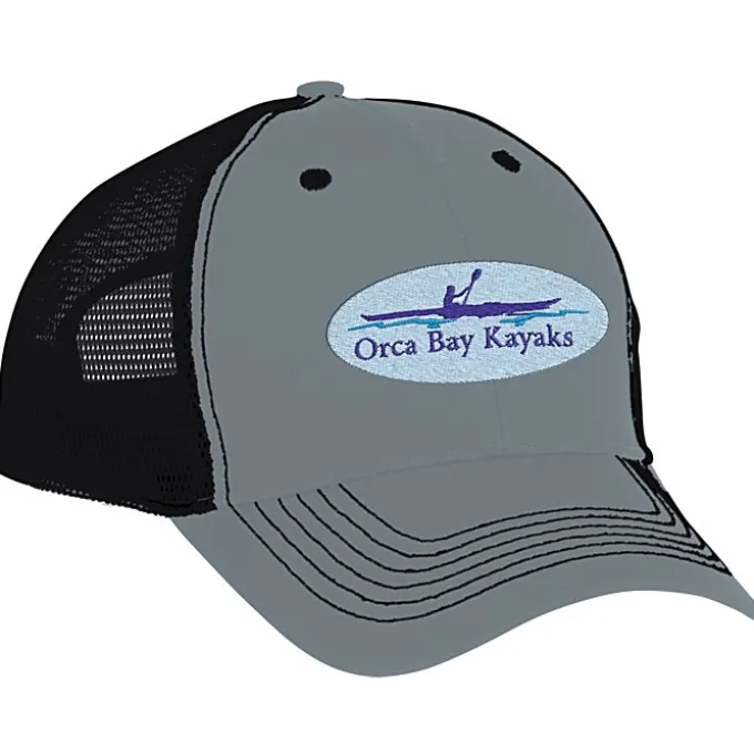 Color Accent Mesh Snapback Cap - Embroidered