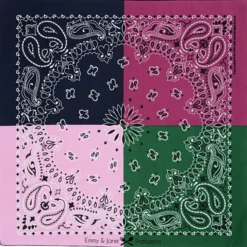Colorblock Paisley Bandana - 22 inches x 22 inches