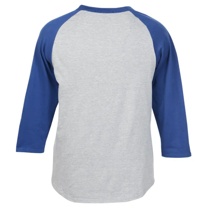 Colorblock 3/4 Sleeve Cotton Baseball T-Shirt