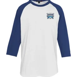 Colorblock 3/4 Sleeve Cotton Baseball T-Shirt - Embroidered