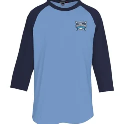Colorblock 3/4 Sleeve Cotton Baseball T-Shirt - Embroidered